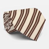 Stripe Stropdassen Designer ivoor en bruine strepe (Opgerold)