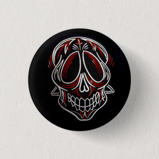 Stripe Sugar Skull Ronde Button 3,2 Cm