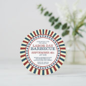  Stripe Summer Barbecue Party Kaart (Staand voorkant)