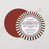  Stripe Summer Barbecue Party Kaart (Voorkant / Achterkant)