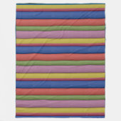Stripe Unieke kleuren Groen Blauw Roze Geel Fleece Deken (Voorkant)