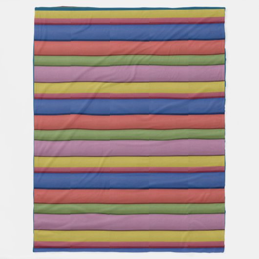 Stripe Unieke kleuren Groen Blauw Roze Geel Fleece Deken (Voorkant)