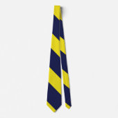 Stripe Universiteit van Navy en Maize Broad Stropdas (Voorkant)