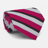 Stripe van Red Silver en Black University Stropdas (Opgerold)