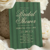 Stripe Vintage Groene Bruiloftsborrel Kaart