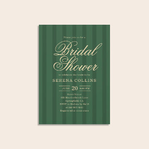 Stripe Vintage Groene Bruiloftsborrel Kaart