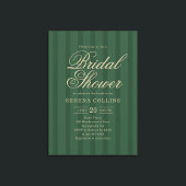 Stripe Vintage Groene Bruiloftsborrel Kaart