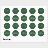 Stripe Vintage Script Groene Bruidsdouche Ronde Sticker (Vel)