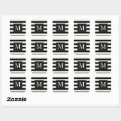 Stripe zwarte en witte strips vierkante sticker (Vel)