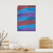 Striped Abstract Waterverf Art Poster (Keuken)