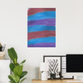 Striped Abstract Waterverf Art Poster (Thuiskantoor)