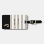 Striped Adventure wacht op  Monogram Bagagelabel (Voorkant horizontaal)