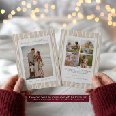 Striped and Scalloped Christmas Card with Photo Feestdagenkaart