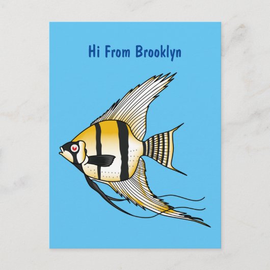 Striped angelfish cartoon illustratie briefkaart (Voorkant)