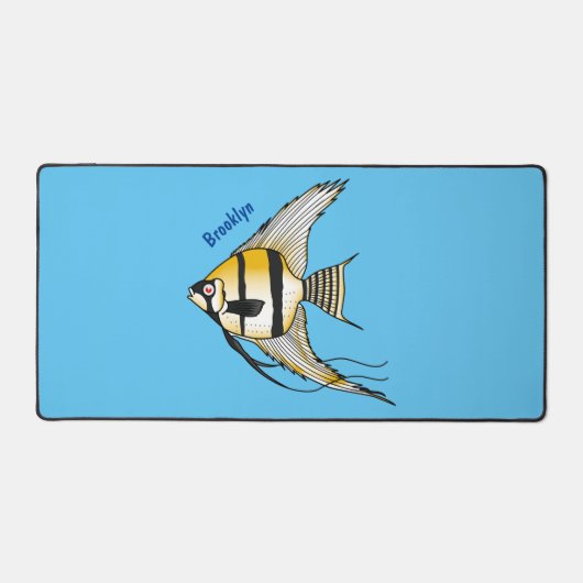 Striped angelfish cartoon illustratie bureaumat (Voorkant)