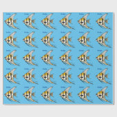 Striped angelfish cartoon illustratie cadeaupapier (Vlak)