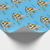 Striped angelfish cartoon illustratie cadeaupapier (Hoek)