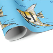 Striped angelfish cartoon illustratie cadeaupapier (Rol Hoek)