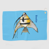 Striped angelfish cartoon illustratie golfhanddoek (Horizontaal)