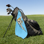 Striped angelfish cartoon illustratie golfhanddoek (Groen)