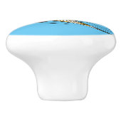 Striped angelfish cartoon illustratie keramische knop (Zijkant)