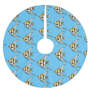 Striped angelfish cartoon illustratie kerstboom rok
