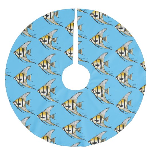 Striped angelfish cartoon illustratie kerstboom rok (Voorkant)
