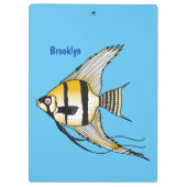 Striped angelfish cartoon illustratie klembord (Achterkant)