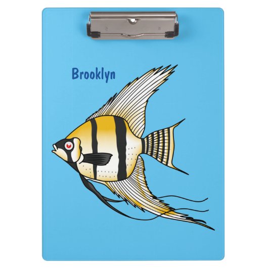 Striped angelfish cartoon illustratie klembord (Voorkant)