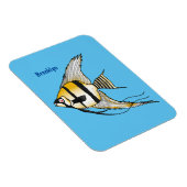 Striped angelfish cartoon illustratie magneet (Rechterzijde)