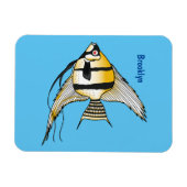 Striped angelfish cartoon illustratie magneet (Horizontaal)