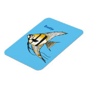 Striped angelfish cartoon illustratie magneet (Linkerzijde)