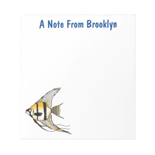 Striped angelfish cartoon illustratie notitieblok (Voorkant)
