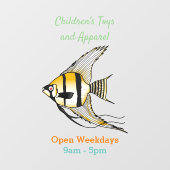 Striped angelfish cartoon illustratie raamsticker (Vel)