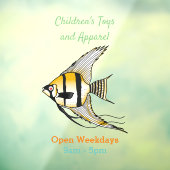 Striped angelfish cartoon illustratie raamsticker (Vel 3)