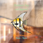 Striped angelfish cartoon illustratie raamsticker (Vel 2)