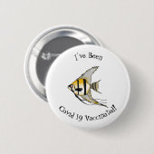 Striped angelfish cartoon illustratie ronde button 5,7 cm (Voorkant /achterkant)