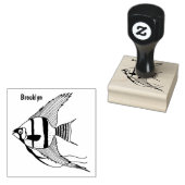 Striped angelfish cartoon illustratie rubberstempel (Gestempeld)