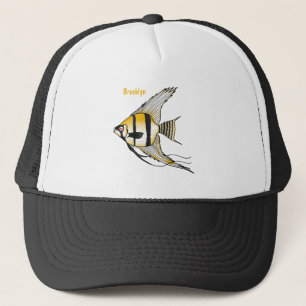 Striped angelfish cartoon illustratie trucker pet