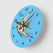 Striped angelfish cartoon ronde klok (Hoek)