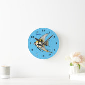 Striped angelfish cartoon ronde klok (Huis)