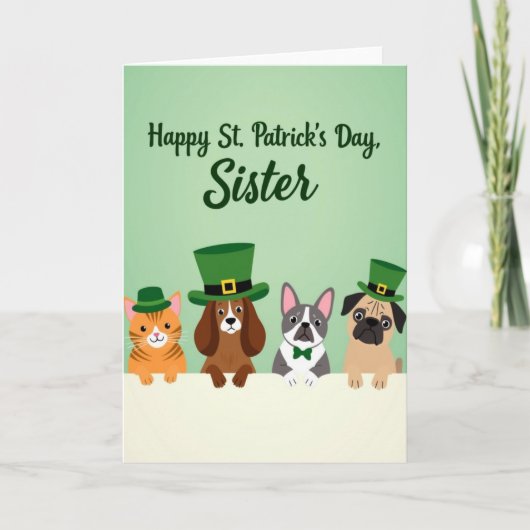 Striped Animals Holiday Card Kaart (Voorkant)