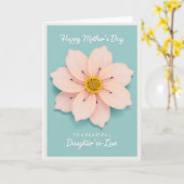 Striped Aqua Flower Beauty Card Kaart (Gele Bloem)