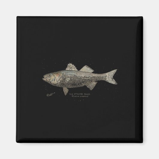 Striped B Fishing  Magneet (Voorkant)
