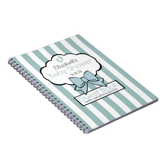 Striped Baby shower Guest Book- Notitieboek (Rechterzijde)