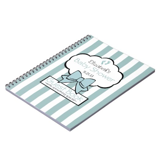 Striped Baby shower Guest Book- Notitieboek (Linkerzijde)