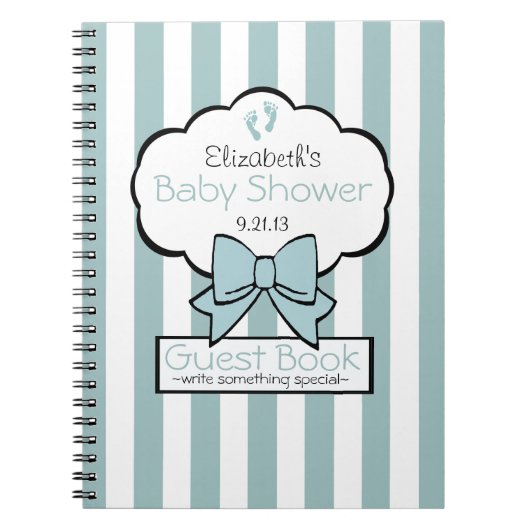 Striped Baby shower Guest Book- Notitieboek (Voorkant)