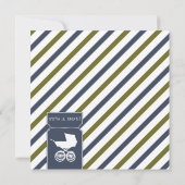 Striped Baby shower Invitation Sjabloon Kaart (Achterkant)