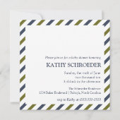 Striped Baby shower Invitation Sjabloon Kaart (Voorkant)