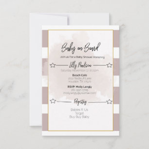 Striped Baby shower Invite Kaart